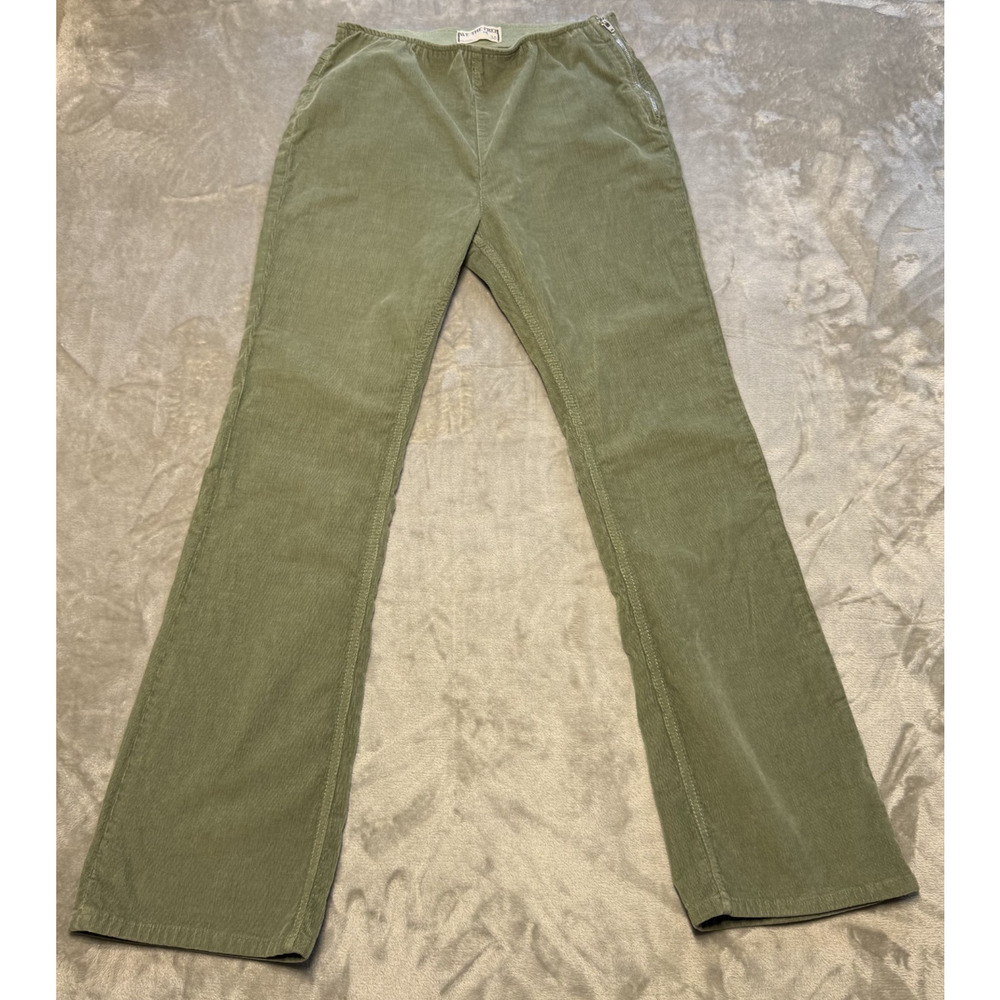 We The Free Corduroy Flare Pants Womens 30 Green Boho Hippie Pull On Stretch 70s